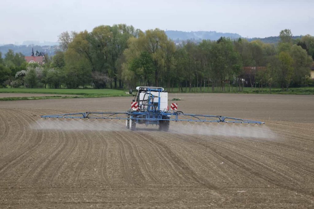 Fertilizing Using Tractor