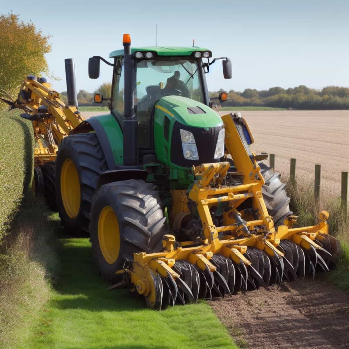 Tractor with Hedge Cutter