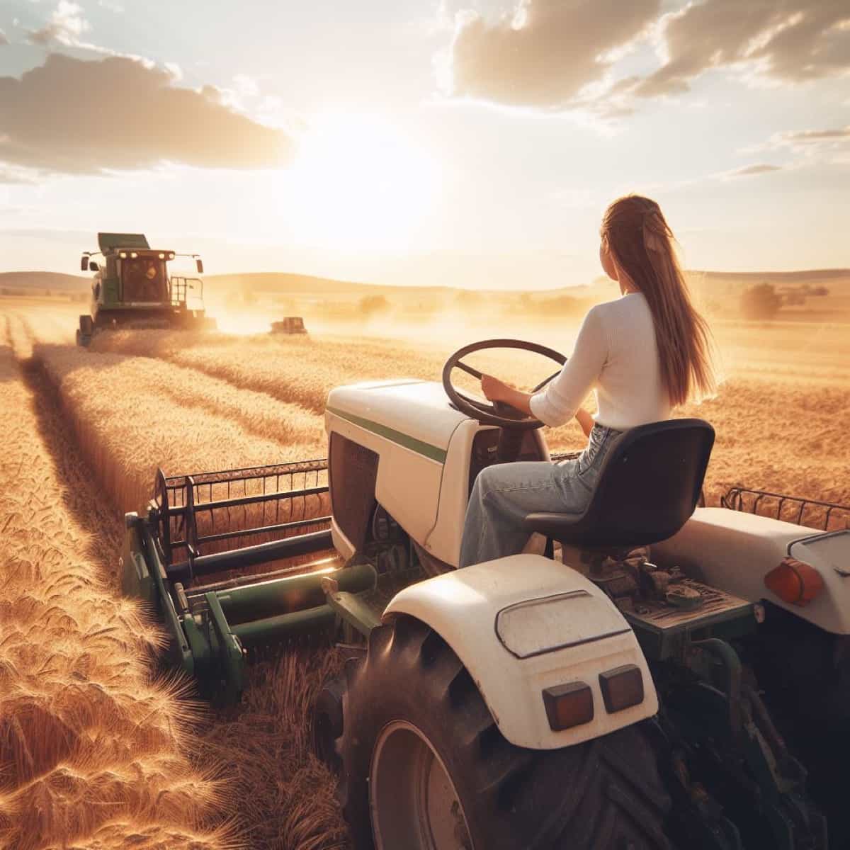 Tractor in the Wheat Field Concept