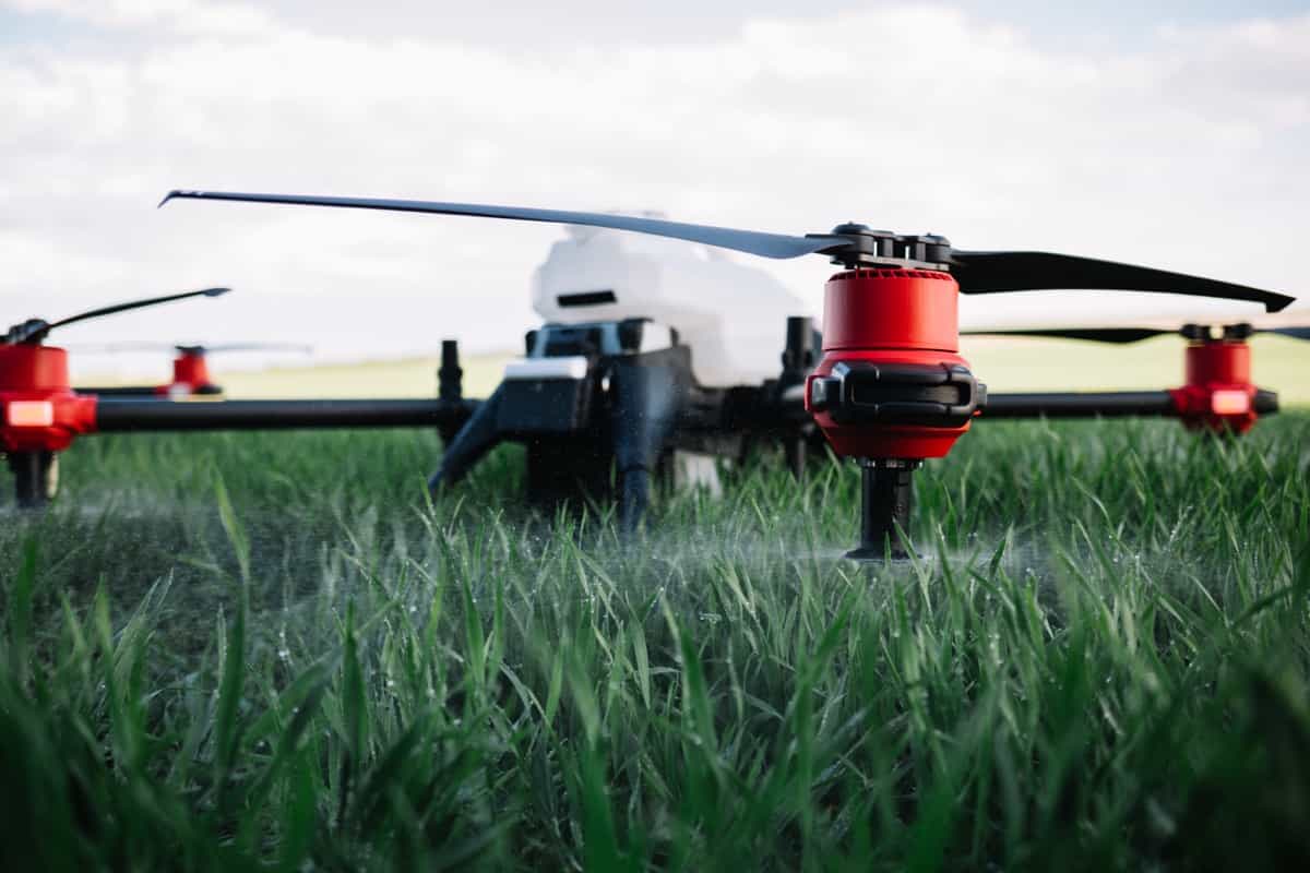 drone in precision farm use for spray a water