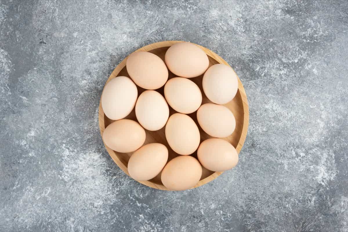 fresh organic raw eggs